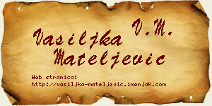 Vasiljka Mateljević vizit kartica